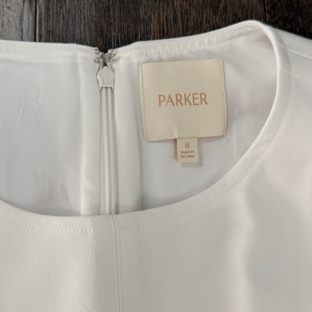 Parker White Sleeveless A-Line Dress - Picture 4 of 5